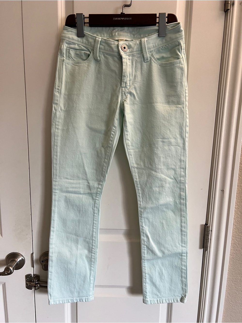 Banana Republic Skinny Jeans in Mint (misty blue) size 25